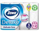 Туалетная бумага Zewa Deluxe Белая 3 слоя, 12 рулонов