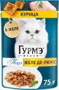 Корм влажный для взрослых кошек ГУРМЭ Желе Де-Люкс с курицей, 75г