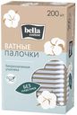 Палочки ватные Bella Cotton на бумажной основе 200шт