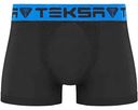 Трусы-боксеры мужские Teksa MBX 005 бесшовные цвет: чёрный/синяя резинка, Mр-р