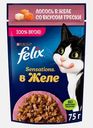 Влажный корм для кошек Sensations с лососем в желе со вкусом трески Felix 75г