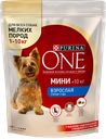 Корм сухой для собак PURINA ONE®, Уже взрослая, говядина-рис, 600г