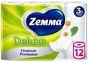Туалетная бумага Zemma Deluxe Нежная Ромашка 3 слоя, 12шт