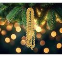 Бусы декоративные новогодние золотистые, 2,7м
