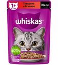 Влажный корм для кошек от 1 года Whiskas Говядина и ягнёнок в желе, 75 г