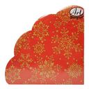 Салфетки декоративные Золотые снежинки 3 слоя, 32 см, 12шт.