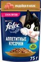 Корм влажный для взрослых кошек FELIX Аппетитные кусочки Индейка в желе