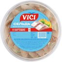Сельдь Vici к картошке тихоокеанская филе-кусочки соленая в масле, 400г
