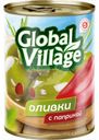 Оливки  Global Village фаршированные наполнителем Паприка, 200г