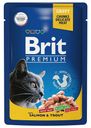 Влажный корм Brit premium Pouches с лососем и форелью для кошек 85 г