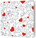 Салфетки бумажные Bgreen Сердечки трехслойные 33 х 33 см 20 шт