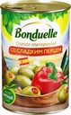 Оливки со сладким перцем BONDUELLE Мансанилья, 300г