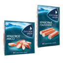 Крабовые палочки и крабовое мясо Русское море, 200 г
