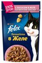 Влажный корм Felix Sensations для взрослых кошек с лососем в желе с добавлением трески 85 г