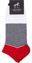 Носки мужские Grand короткие с полосками цвет: красный/чёрный/белый, 42-43 р-р