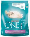 Сухой корм для кошек с чувствительным пищеварением Purina ONE Sensitive индейка, 750 г