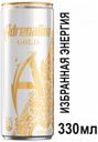 Безалкогольный энергетический напиток Adrenaline Gold White Цитрус- виноград, 0,33 л