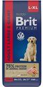 Корм для взрослых собак крупных пород Brit Premium Курица и 5 трав, 15 кг