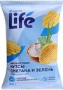 Чипсы нутовые ЛЕНТА LIFE Сметана и зелень, 50г