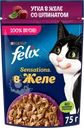 Корм влажный для взрослых кошек FELIX Sensations Утка со шпинатом в желе