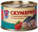 Скумбрия атлантическая 5 Морей в томатном соусе, 250 г