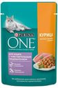 Влажный корм Purina One для кошек с чувствительным пищеварением с курицей и морковью 75 г