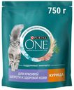 Корм сухой PURINA ONE  для взрослых кошек для красивой шерст