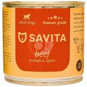 Корм Savita Говядина с тыквой и яблоком полнорационный консервированный для собак, 240г