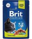 Корм для стерилизованных кошек влажный Brit Premium Ягненок и Говядина в соусе, 85 г