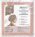 Полотенце-чалма из микрофибры Bravo на пуговице цвет: персиковый, 26×75 см