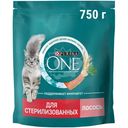 Сухой корм Purina One для стерилизованных кошек с лососем , 750г
