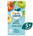 Сок ФрутоНяня яблочно-персиковый без сахара, 200мл