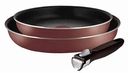 Набор сковород Tefal Ingenio red со съёмной ручкой, 3 предмета