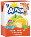 Детский сок Агуша Мультифрукт с мякотью с 4 месяцев, 200 мл