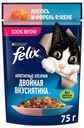 Влажный корм Felix Аппетитные кусочки двойная вкуснятина с лососем и форелью в желе для кошек 75 г