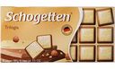 Шоколад Trilogia Schogetten молочный, белый с грильяжем и фундуком, с джандуей и фундуком, 100 г