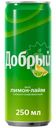 Напиток газированный Добрый лимон-лайм, 250мл