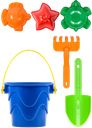 Набор песочный: Ведро, 3 формочки, совок, грабли, ТМ «GREEN PLAST» 