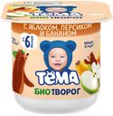 Биотворог 4.2% «Тёма» с яблоком, персиком и бананом, 100 г
