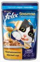 Корм Felix Sensation для кошек, c треской в в томатном соусе, 85 г