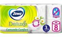 Туалетная бумага Zewa Deluxe Ромашка 3 слоя, 8 рулонов