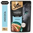 Корм влажный Sheba для взрослых кошек паштет-лосось, 75г