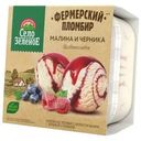 Мороженое Село Зеленое Пломбир  Фермерский с ароматом ванили с малиной и черникой 15% БЗМЖ 200г