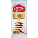 РОССИЯ - ЩЕДРАЯ ДУША Молочный и белый шоколад с начинкой с кокосовой стружкой и вафлей 82г