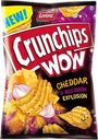 Рифленые чипсы "Crunchips WOW" со вкусом сыра Чеддер и красного лука, 110 г