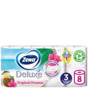 Бумага туалетная Zewa Deluxe белая 3 слоя, 8шт