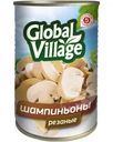 Грибы Global Village Шампиньоны резаные натуральные стерилизованные 280г