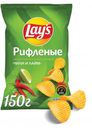 Чипсы картофельные Lay's рифленые со вкусом чили и лайма, 150 г