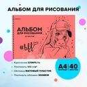 Альбом для рисования, 40 листов, пластиковая обложка, на спирали, в ассортименте