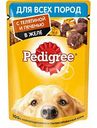 Корм для взрослых собак всех пород Pedigree с телятиной и печенью в желе, 85 г